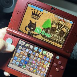 Loaded Red Nintendo “New” 3DS XL w/ Hshop + Top IPS Panel (see description)