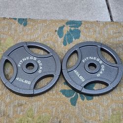 45's easy grip Olympic weight plates ( Read full description) 