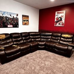 Powered Reclining Leather Sectional 