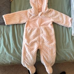 Mini Bean Pink Fleece Outdoor Onesie