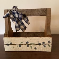 Handpainted Wooden Basket