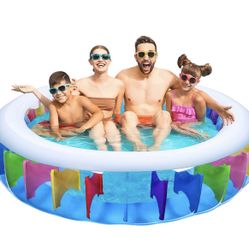 Inflatable Kiddie Swimming Pool - Kids Snorkeling Training Swimming Pool with Water Splash Sprinkler - Kids Play Center Inflatable Ball Pit Pool (Roun