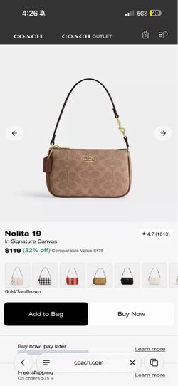 Coach Nolita 19 Signature Canvas Shoulder Bag