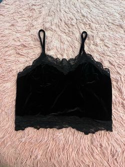 Black velvet crop top
