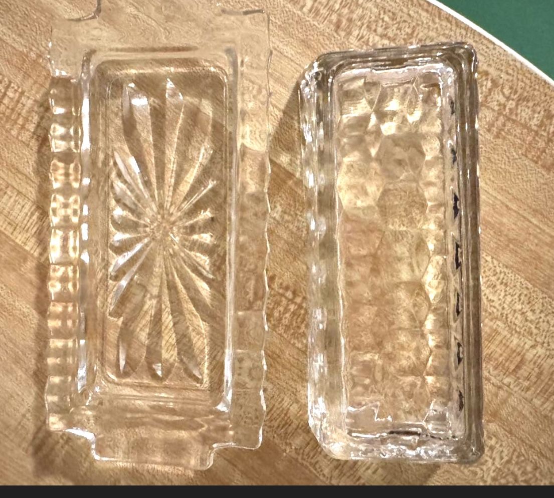 Vintage Anchor Hocking "Starburst" Clear Covered Butter