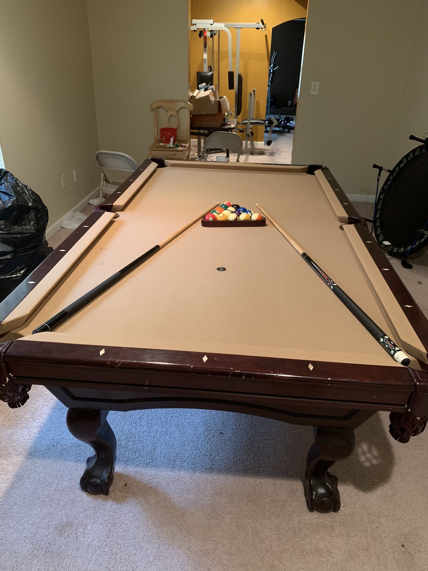 8’ Connelly Pool Table w/ bar stools