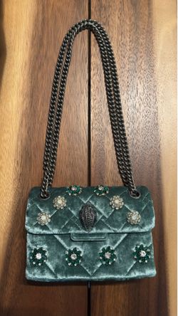 Kurt Geiger London Mini Kensington Embellished Velvet Crossbody Bag