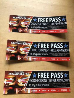 50% off !!! 3 rollerskating passes ($60 value) only $30=3x$10 sold together) must come to Huntington Beach