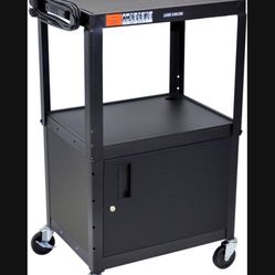 Luxor Multipurpose Adjustable Height Steel A/V Utility Cart