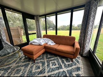 East Side Russet Orange Chaise Sofa