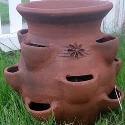 Tascandi Terracota Strawberry Round Fishbowl Jar Planter Pot 