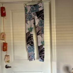  New Xtra Long Pants Floral/ Butterfly White Black  Aqua Small  Extra. Long