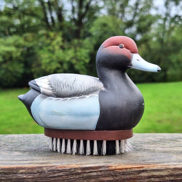 Vintage Redhead Duck Waterfowl Bristle Brush Lint Remover Mallard Taiwan