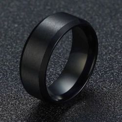 Black Stainless Steel 8mm Ring for Men - Size 10 (BRAND NEW)