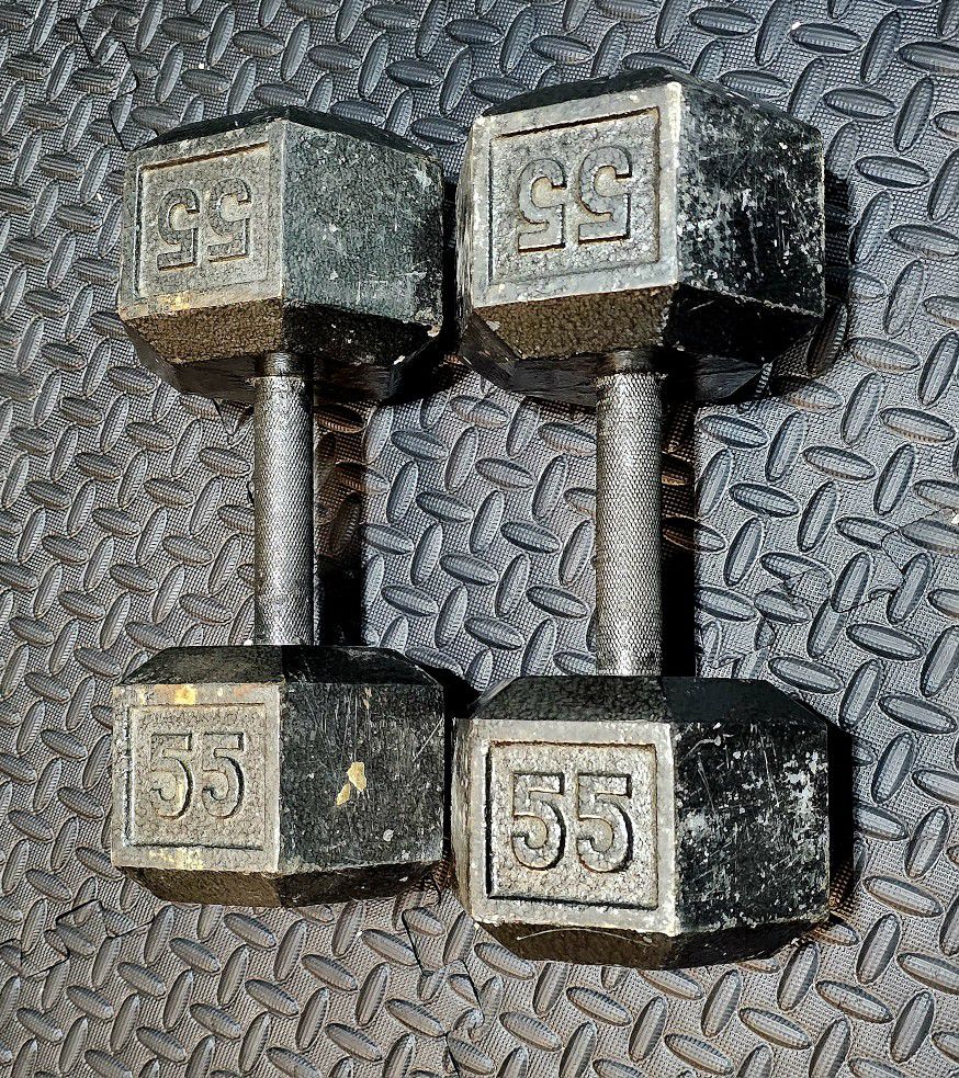 DUMBBELLS, OLYMPIC BAR AND WEIGHTS 