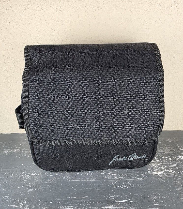 Jack Black Toiletry Black Zippered Hanging Folding Travel Bag Men's NWOT