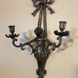 Bronzed Cherub Wall Sconce