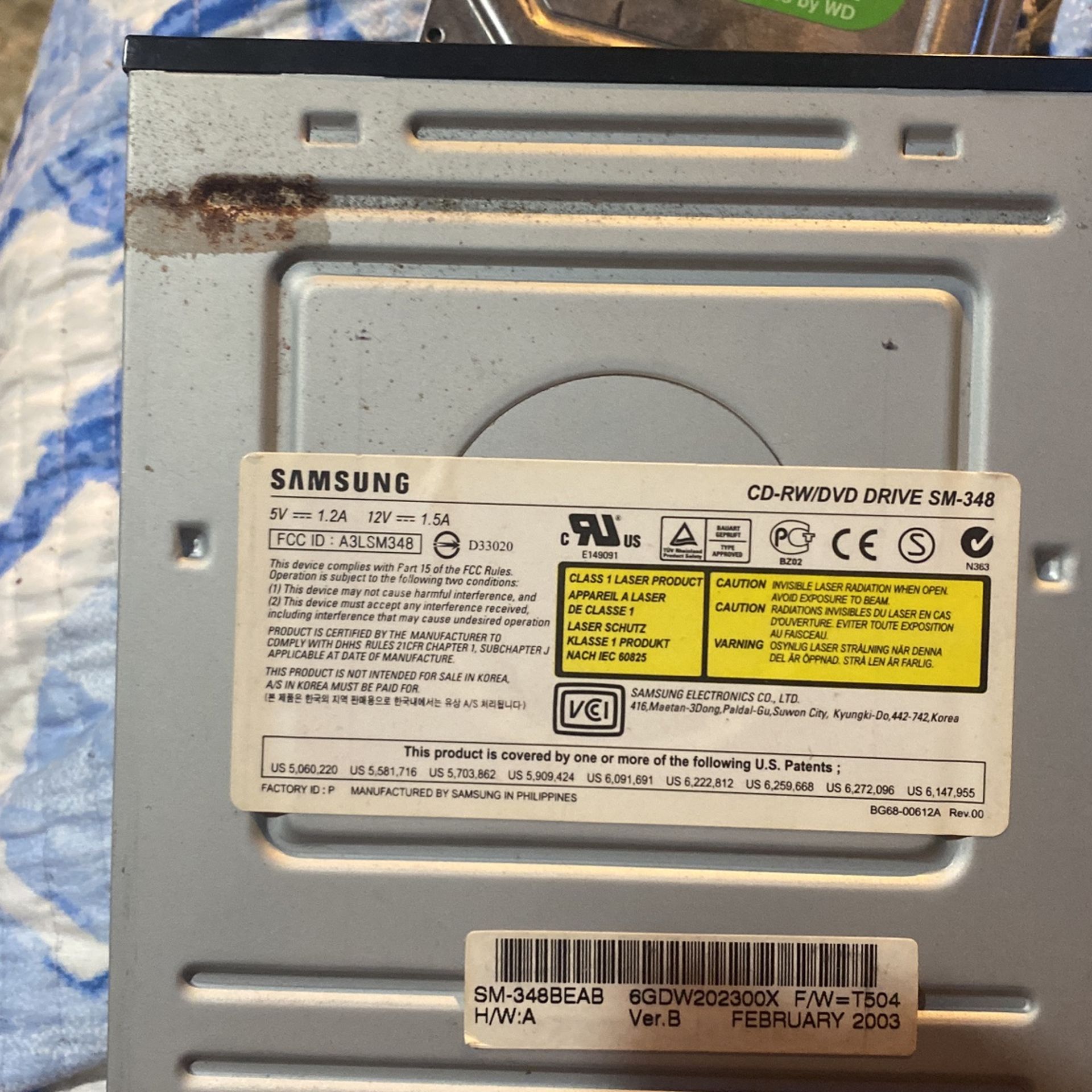 SAMSUNG CD-RW/DVD DRIVE AND ND3550A CD/DVD DRIVE