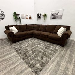 Brown Sectional Couch - Free Delivery 
