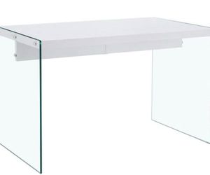 Console Table with Glass Frame- white