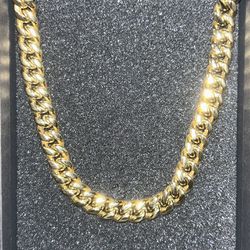 14k Gold Stainless 10mm 20" Cuban Chain