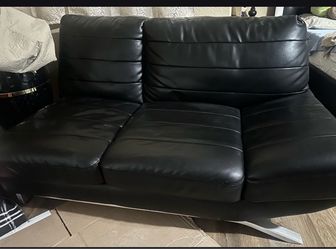 Black leather couch