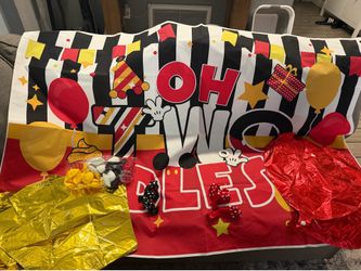 FREE - Mickey Mouse 2nd Birthday banner and balloons