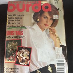 Burda Style Magazine December 1992 Vintage Fashion Sewing Patterns With Sheets