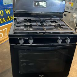 WHIRLPOOL GAS STOVE 30”WIDE BLACK 