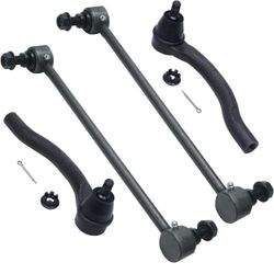 Detroit Axle - Front 4pc Sway Bars Tie Rods for 09-15 Honda Pilot, 07-13 Acura MDX ZDX, 2 Sway Bars 2 Outer Tie Rods 2009 2010 2011 2012 2013 Replacem