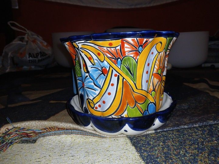 Medium Tapered Talavera Flower Pot