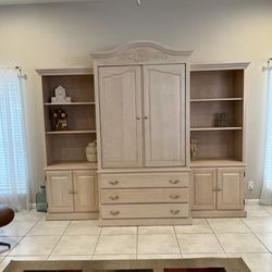 SOLID WOOD 3 PIECE WALL UNIT