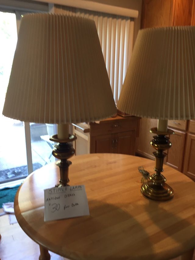 STIFFLE  LAMPS  Antique Brass