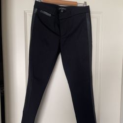 NWT Banana Republic Black With Leather Trim Sloan Pant