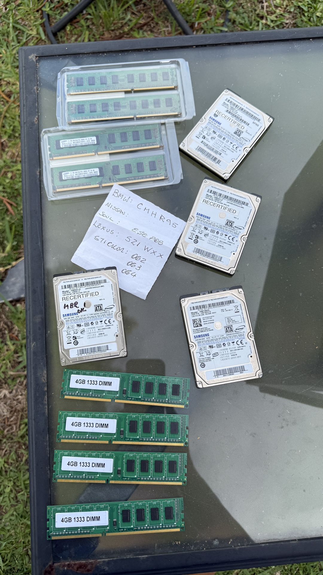 Lot of Computer Parts – RAM + Hard Drives (Tested/Untested) – $45