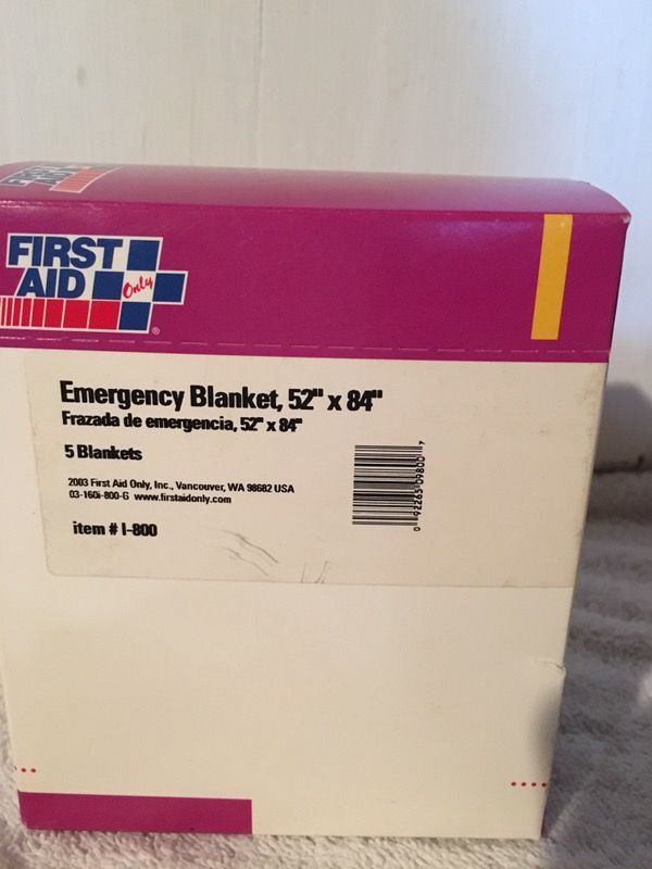 New box of 5 emergency blankets