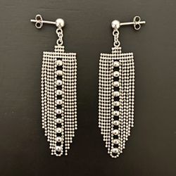 Novica DECADENT CHANDELIERS Beaded Sterling Silver Waterfall Earrings
