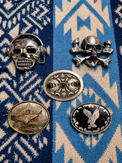 🦅💀 Belt Buckle Lot for Sale – Skull, Eagle & Western Designs 💀🦅
