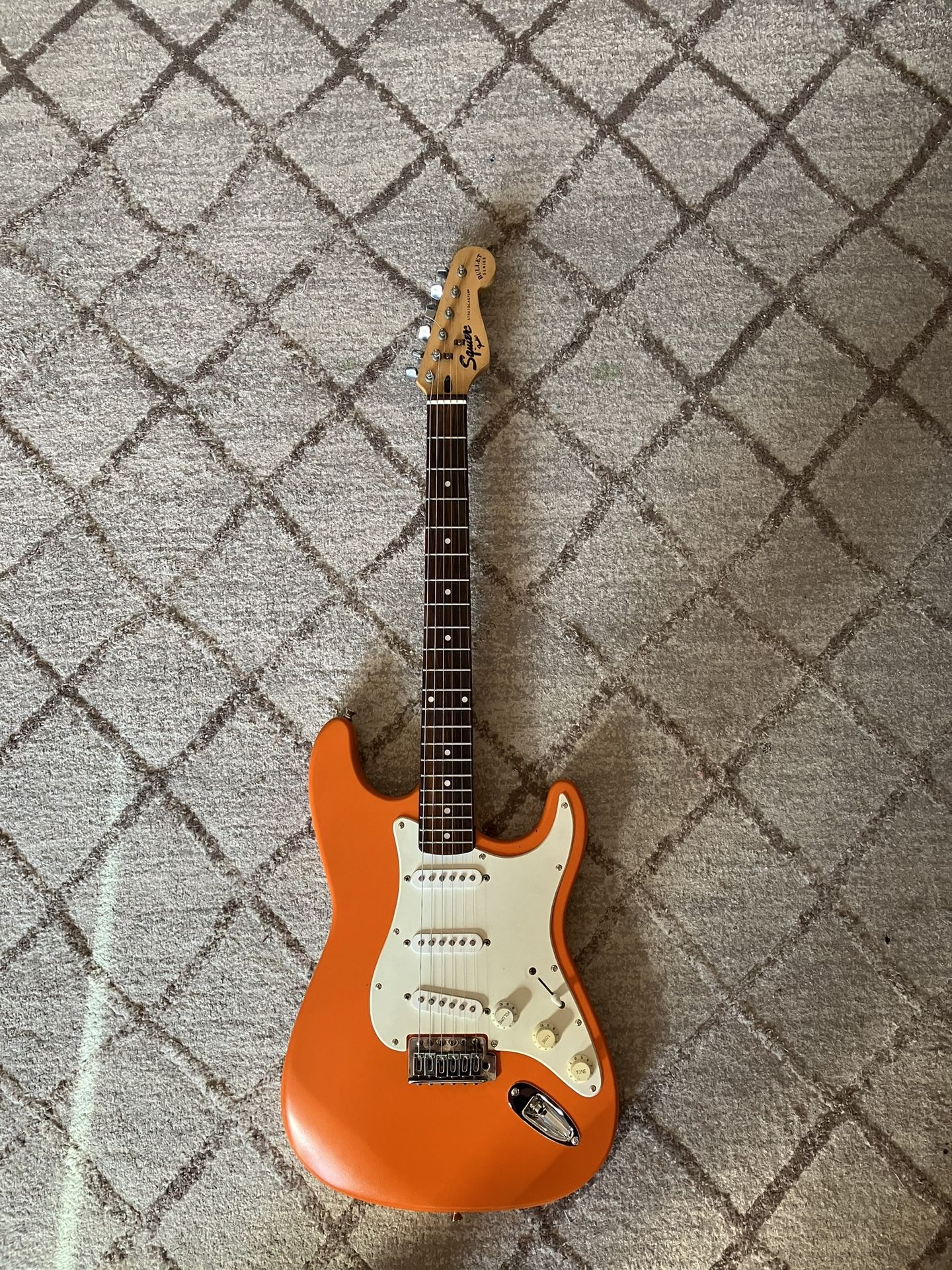 Rare Squire Korean Strat Guitar In Orange