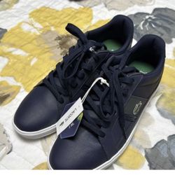 Lacoste Europa LCR Navy Leather Lace Up Sneakers size7