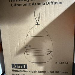 Himalayan Salt Lamp Diffuser, Ultrasonic Humidifier with Cool Mist and Aromatherapy