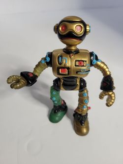 Vintage 1990 Playmates TMNT Fugitoid Dr. Honeycutt Gold Robot Action Figure