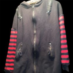 Men’s Killstar Black And Red Strips Hoodie #gothic #killstar