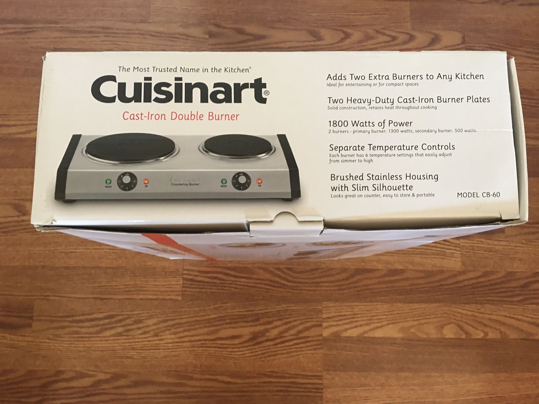 Cuisinart Cast Iron Double Burner, Silver, CB60 for Sale in Charlotte