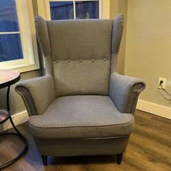 STRANDMON Wing chair, Nordvalla dark gray