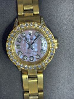 Rolex pink pearl diamonds gold silver steel box papers buy sale trade Tudor  silver scrap omega BREITLING Cartier