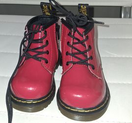 Dr. Martens Toddler Red Patent Leather Boots