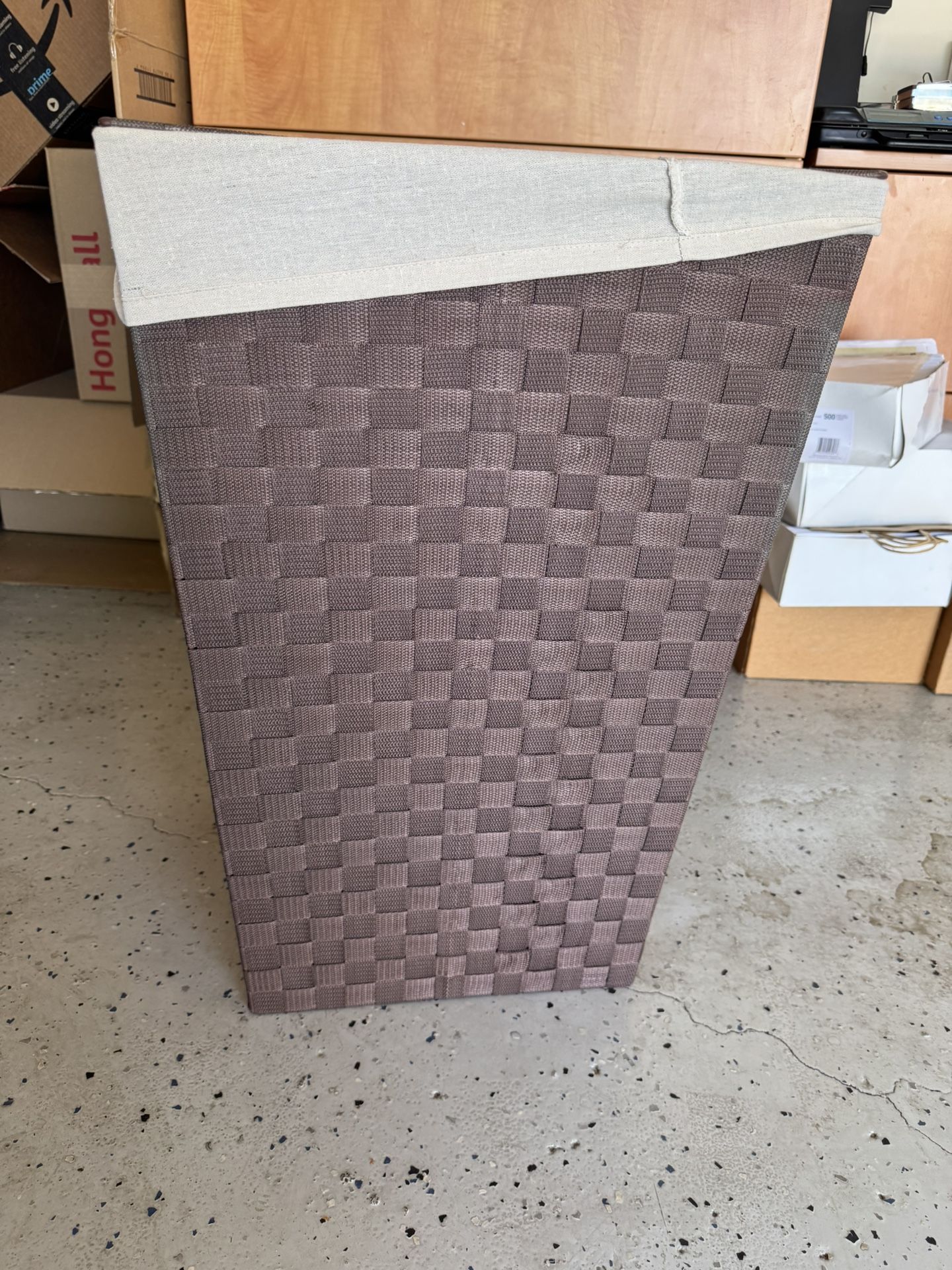 Decorative Woven Hamper with Lid