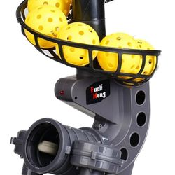 Furlihong 388PBH Pickleball Machine, 4 Adjustable Angles, Includes 9 Grey