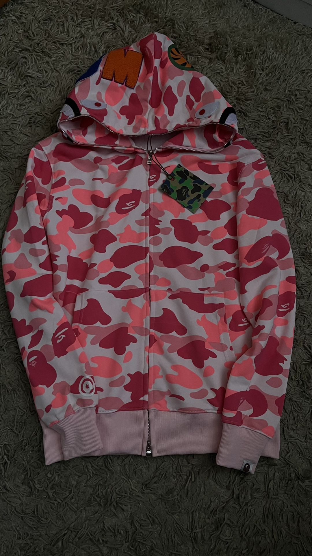 Bape hoodie pink (size small)